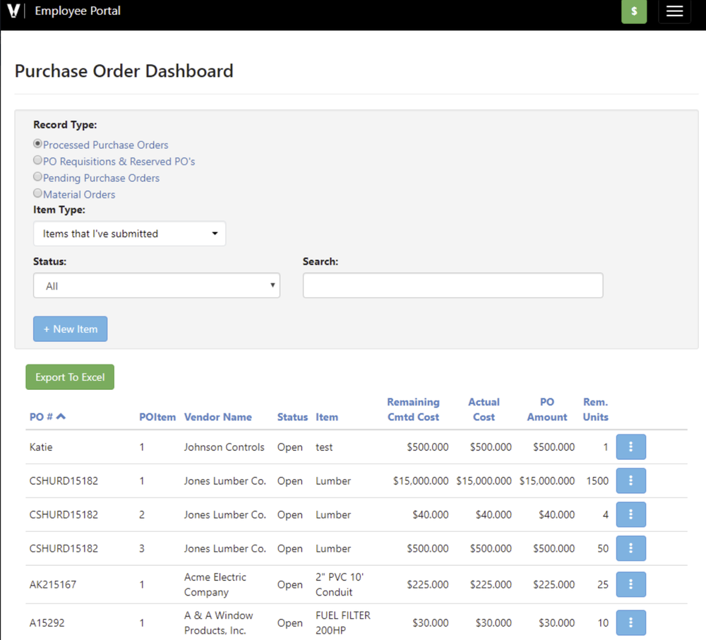 Viewpoint Financial Controls Screenshot 1