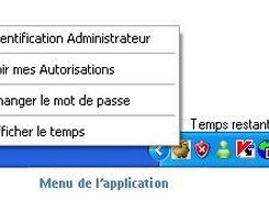 Menu of the user application