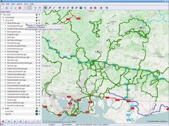 Cycle Map (OSM) with many MTB Tracks in the south of the UK