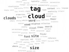 Cloud generated from the wikipedia article on Tag Clouds