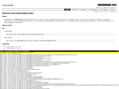 Vimprobable showing its URL completion feature (tab completion)