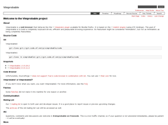 Vimprobable showing the Vimprobable website