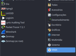 Categoria "VINIX" para ferramentas de rede no menu