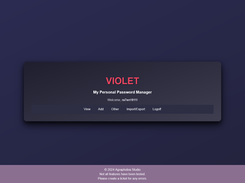 Violet PHP Password Manager Screenshot 1