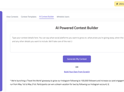Uplup AI contest builder.