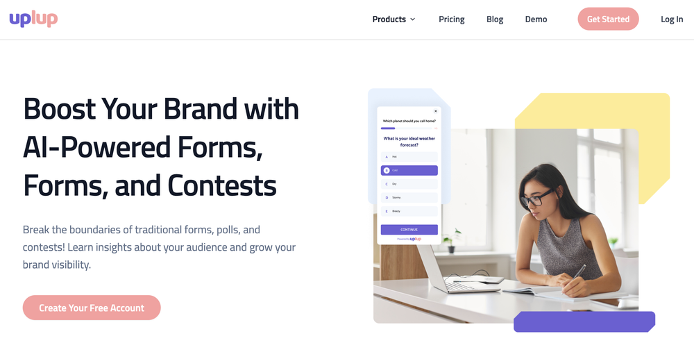 Uplup homepage.