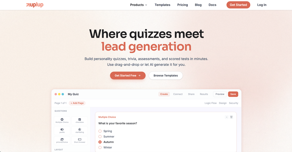 Uplup homepage