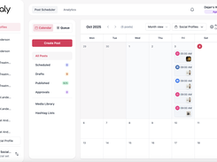 Viraly social media post calendar