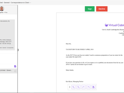 Virtual Cabinet secure client portal with integrated electronic signature