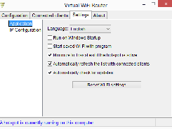 Change settings related to the program or to the created hotspots