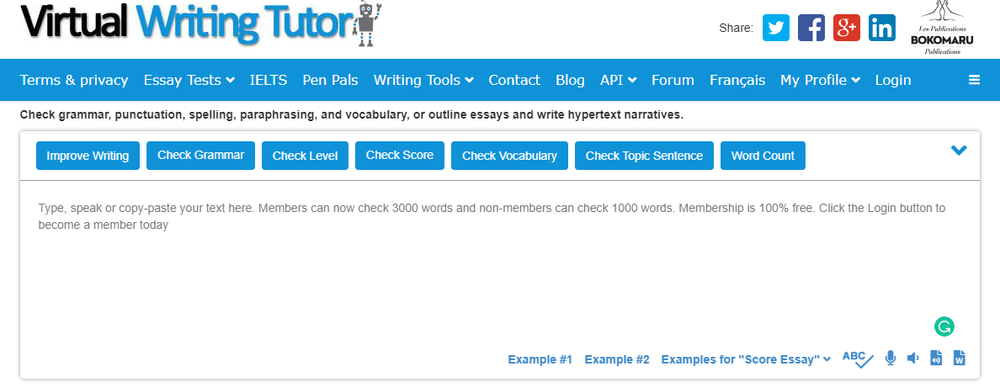 Virtual Writing Tutor Screenshot 1
