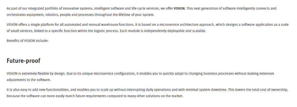 Vanderlande VISION Screenshot 1