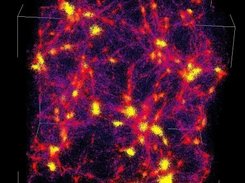 The whole  computational box of a Λcdm cosmol. simulation