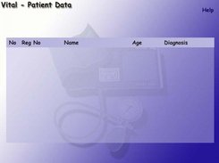 Logged in Page of Software - Shows list of patients entered