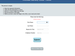 New Visitor Data entry in portal