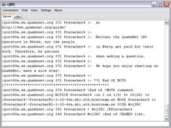Early alpha, Connected to an IRC-server, showing raw data.