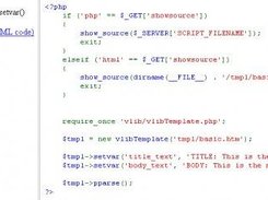 vlibTemplate - Simple site (output and PHP code)