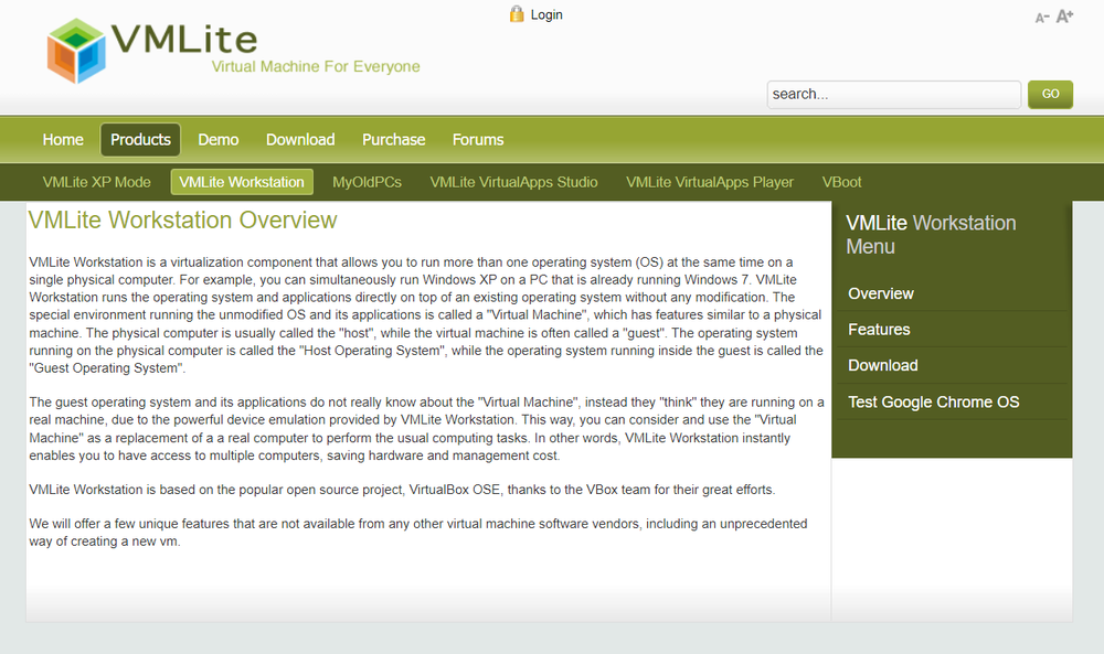 VMLite Workstation Screenshot 1