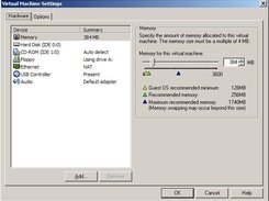 Original VMware Workstation 5.0 menu