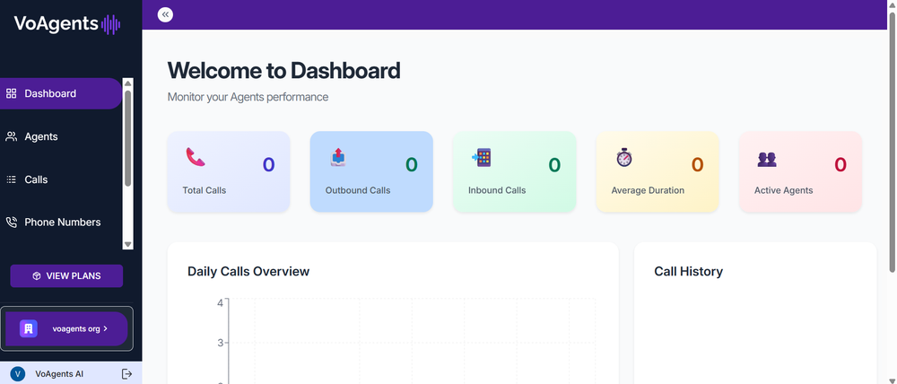 Main dashboard