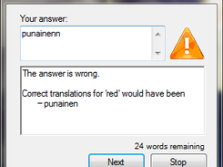 result display in case of invalid answer