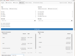 Analytics UI accounts and tables