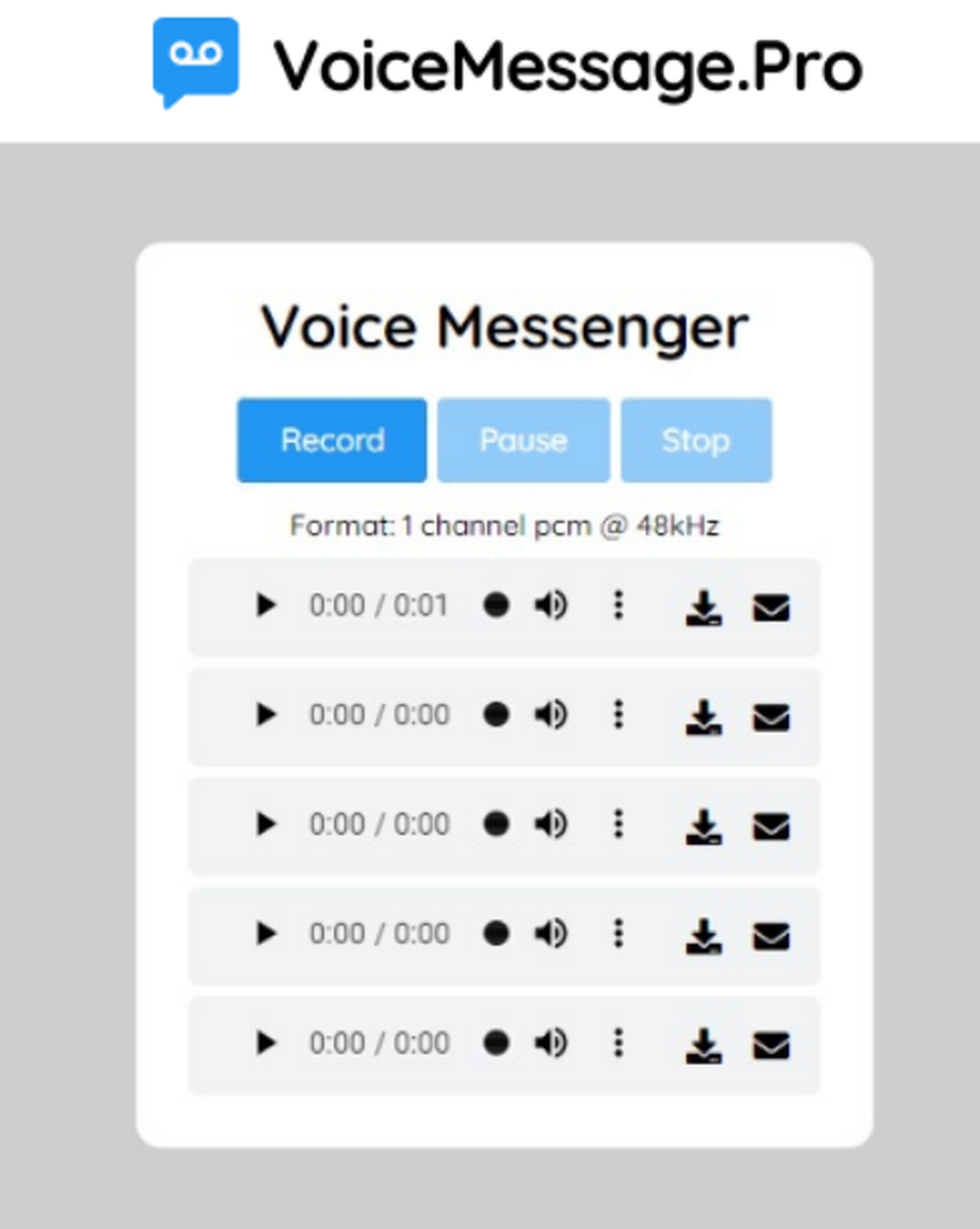 Voice Message Screenshot 1