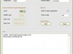 VoIPER : Session set up screen