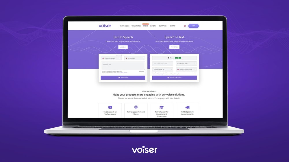 Voiser AI Text-to-Speech &Speech-to-Text Main Page