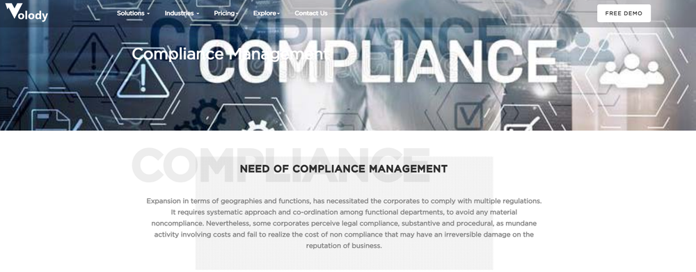 Volody Compliance Management Screenshot 1