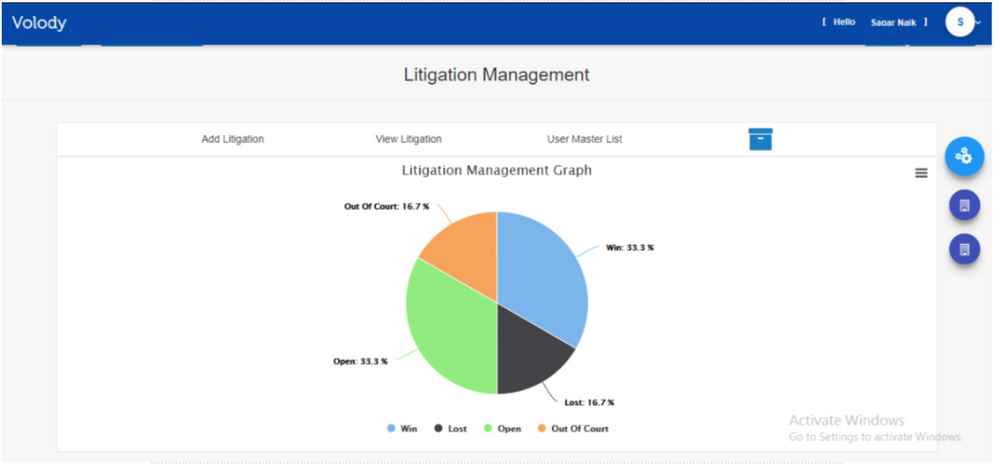 Volody Litigation Management Screenshot 1