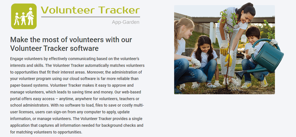 Volunteer Tracker Screenshot 1