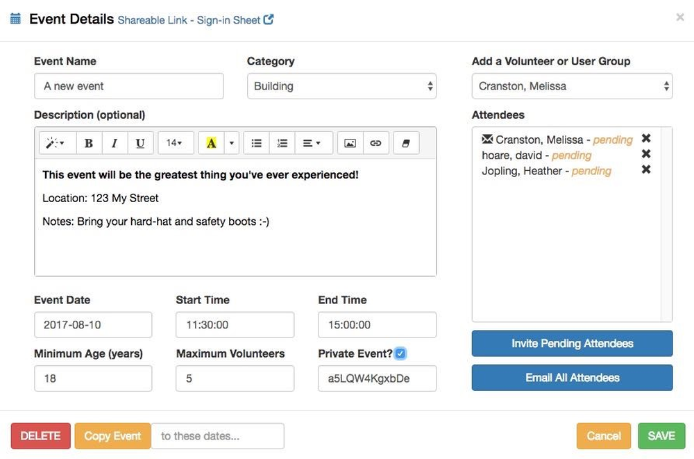 VolunteerBase Screenshot 1