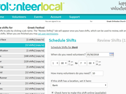 Create shifts, letting volunteers know the date, time, and location of their service.