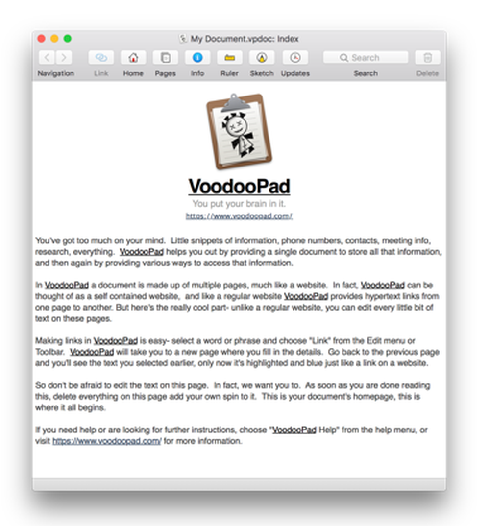 VoodooPad Screenshot 1