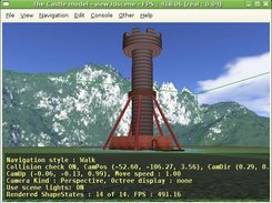 VRML model of a tower, displayed by view3dscene