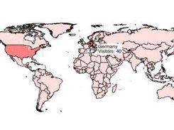 Flash world map with highlighted countries of the visitors.