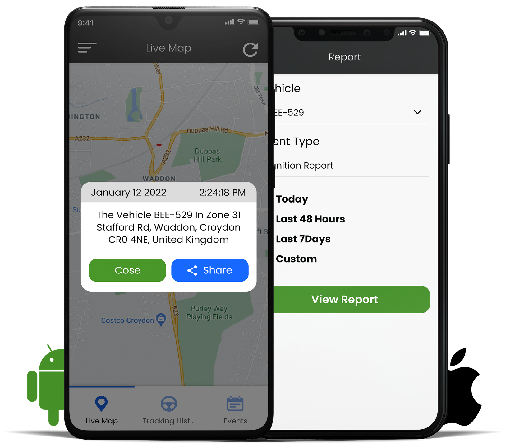 Live Map and Report