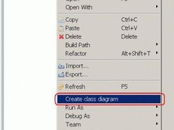 Create new class diagram menu