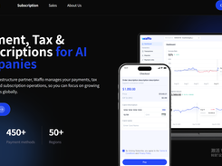 Homepage of billing infrastructure partner - Waffo.ai - provides payments, tax compliance and subscription operation.