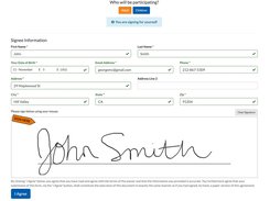 Easy to use entry forms with real signatures