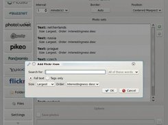Flickr settings window
