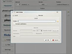 Folders settings window