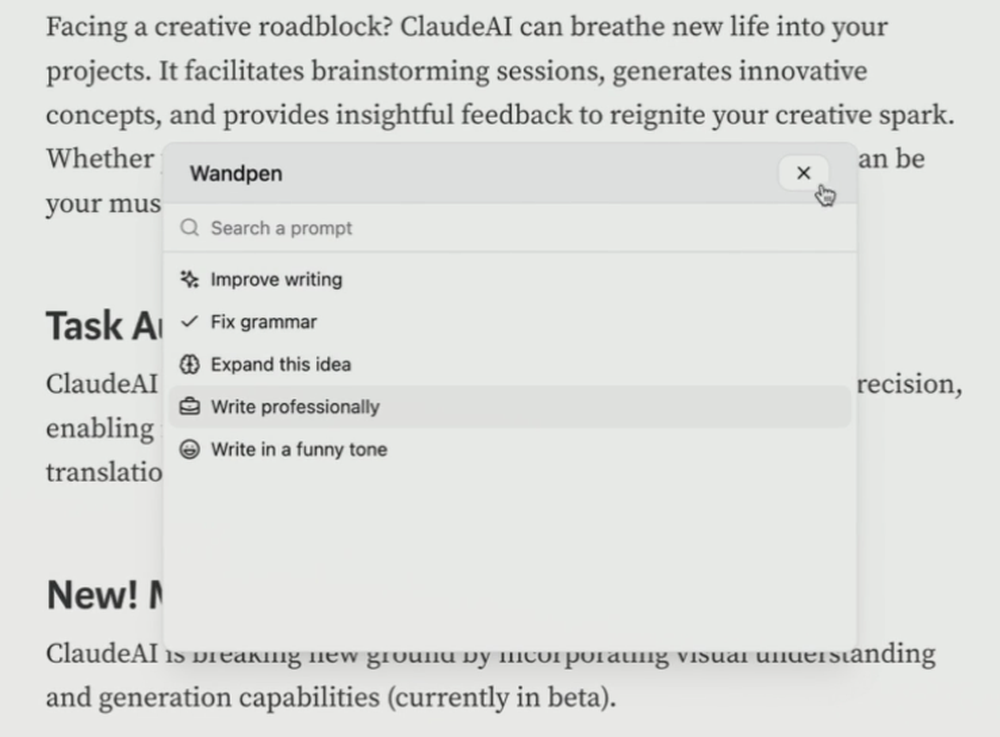 Wandpen Screenshot 1