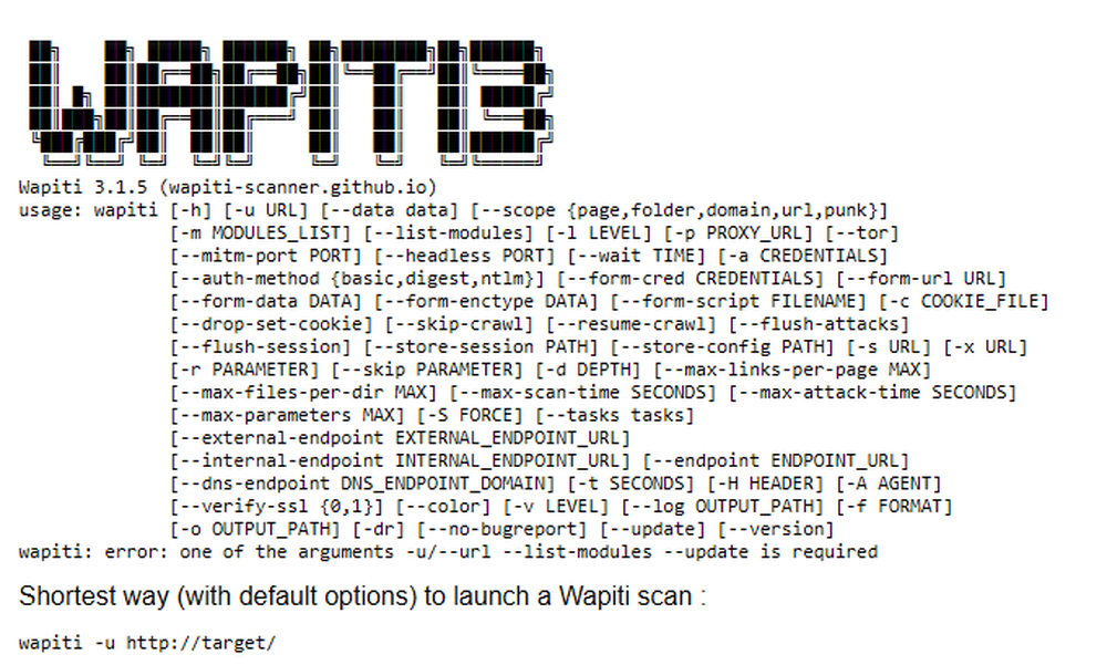 Wapiti Screenshot 1