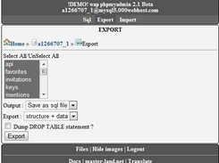 wap phpmyadmin Screenshot 2