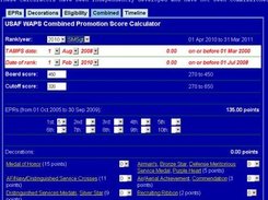 USAF Combined WAPS Promotion Score Calculator