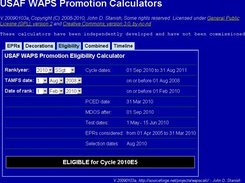 USAF WAPS Promotion Eligibility Calculator