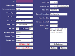 Watch Data Entry Form