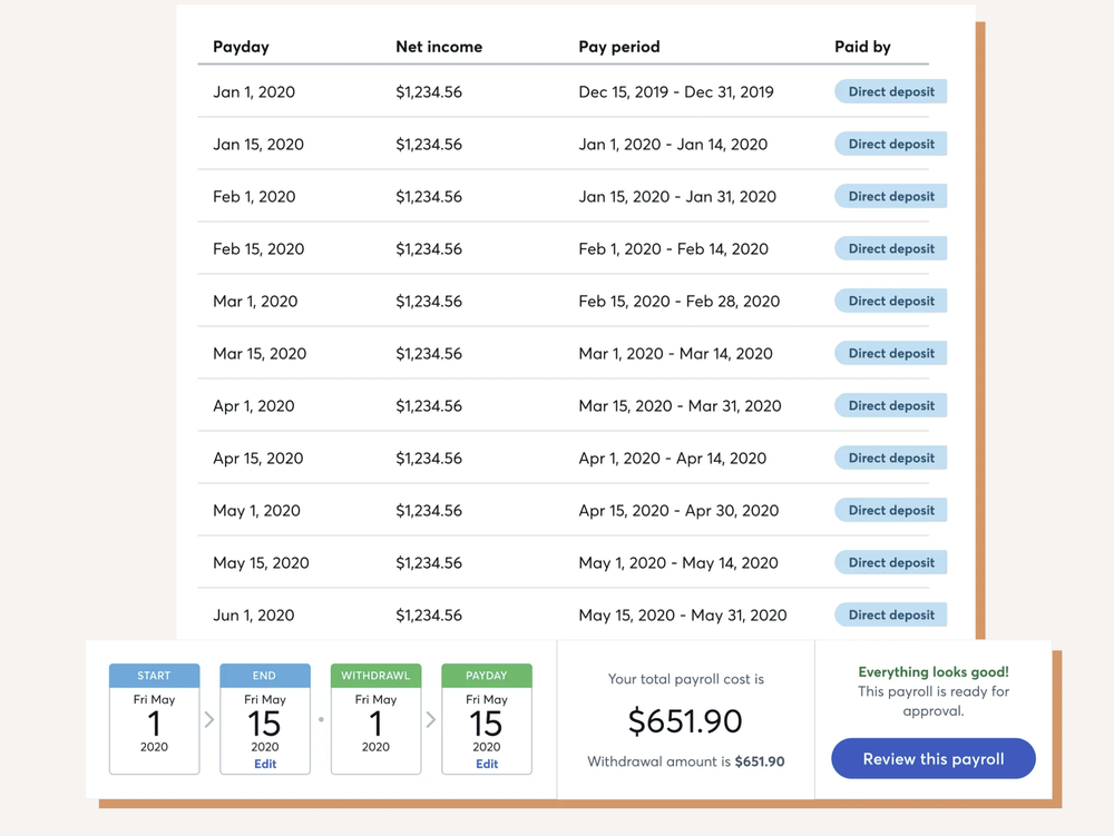 Wave Pay Stub Generator Screenshot 1